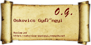 Oskovics Gyöngyi névjegykártya